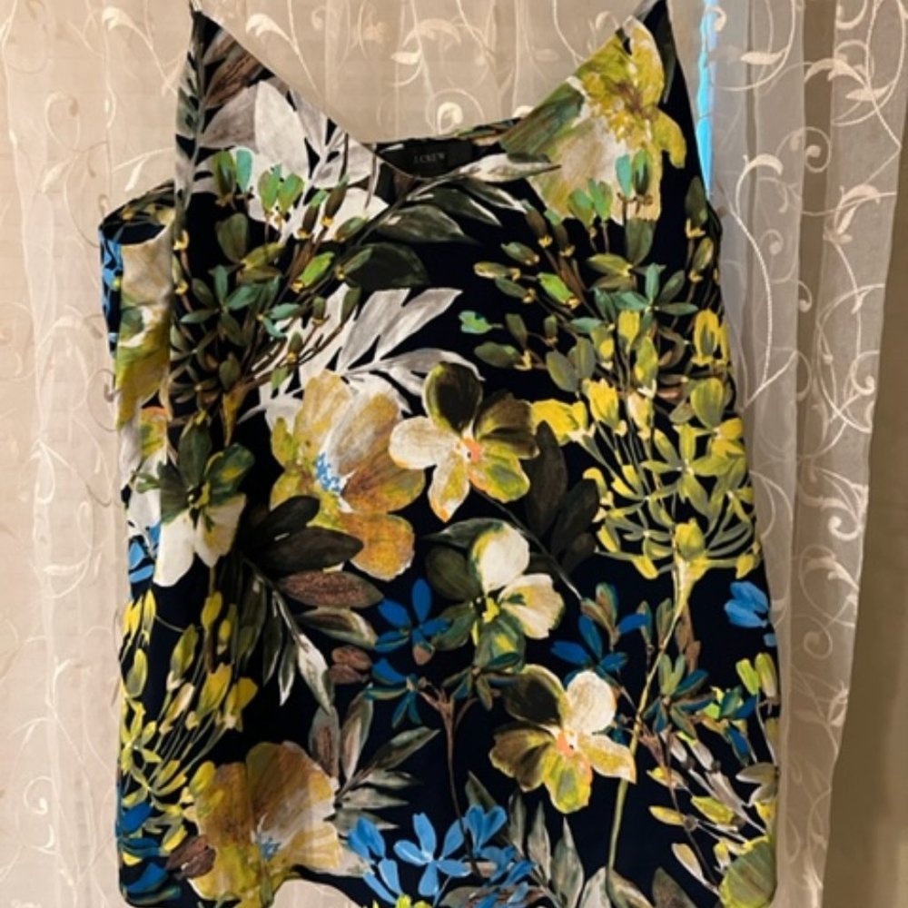 J Crew floral spegetti strap blouse